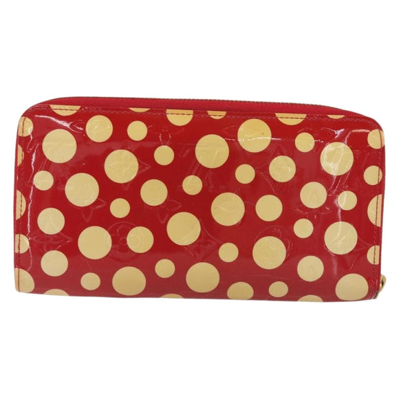 LOUIS VUITTON Monogram Vernis Zippy Wallet Long Rouge M91572 LV Auth 190517