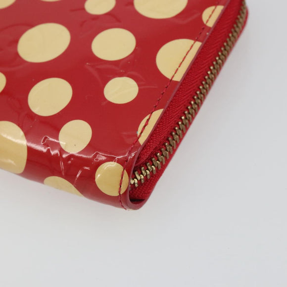 LOUIS VUITTON Monogram Vernis Zippy Wallet Long Rouge M91572 LV Auth 190517