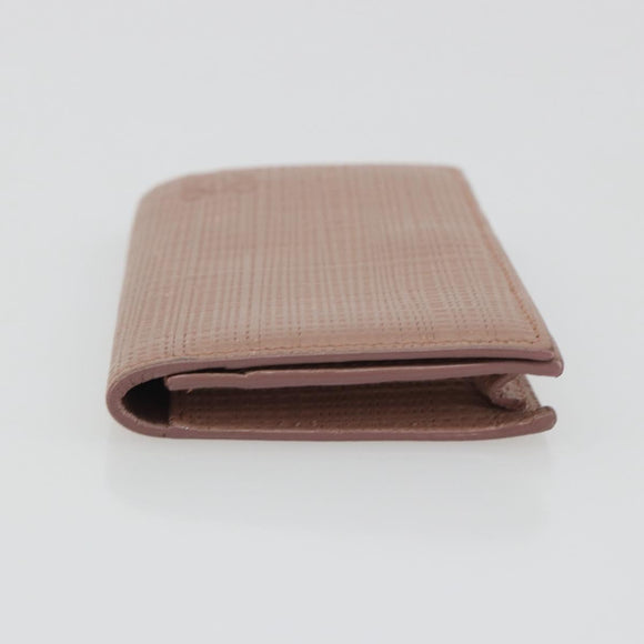 LOEWE Card Case Leather Pink Gold Auth 190520A