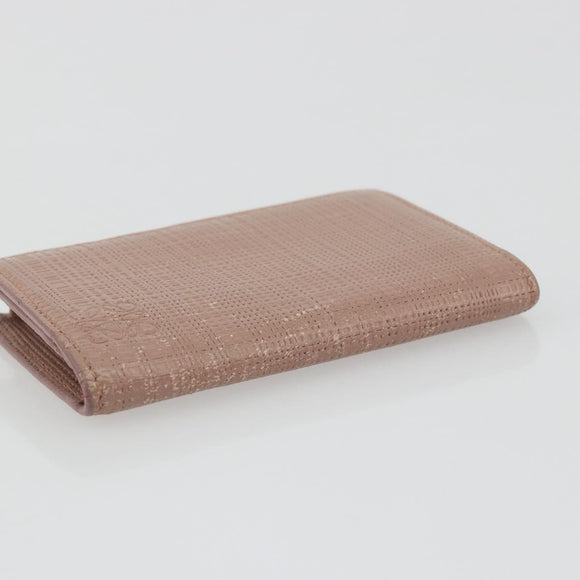 LOEWE Card Case Leather Pink Gold Auth 190520A