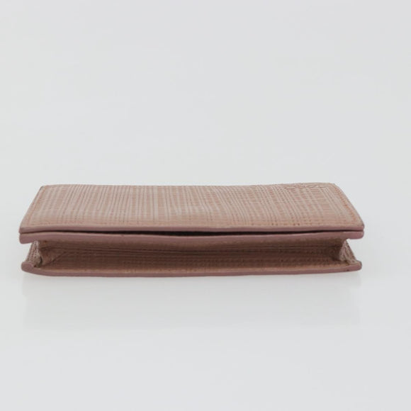 LOEWE Card Case Leather Pink Gold Auth 190520A