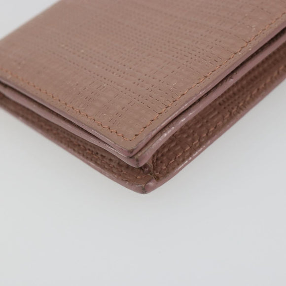 LOEWE Card Case Leather Pink Gold Auth 190520A