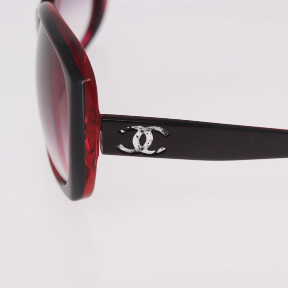 CHANEL Sunglasses Plastic Red CC Auth 190521