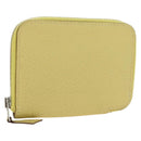 HERMES Coin Purse Taurillon Clemence Leather Yellow Auth 190522M-1