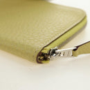 HERMES Coin Purse Taurillon Clemence Leather Yellow Auth 190522M-16