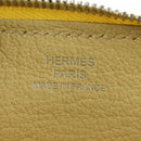 HERMES Coin Purse Taurillon Clemence Leather Yellow Auth 190522M-17