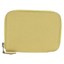 HERMES Coin Purse Taurillon Clemence Leather Yellow Auth 190522M-13