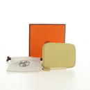 HERMES Coin Purse Taurillon Clemence Leather Yellow Auth 190522M-12