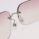 CHANEL COCO Mark Rimless Sunglasses Metal Purple Silver CC Auth 190524M-9