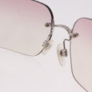CHANEL COCO Mark Rimless Sunglasses Metal Purple Silver CC Auth 190524M-14