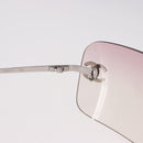 CHANEL COCO Mark Rimless Sunglasses Metal Purple Silver CC Auth 190524M-16