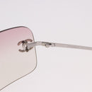 CHANEL COCO Mark Rimless Sunglasses Metal Purple Silver CC Auth 190524M-17