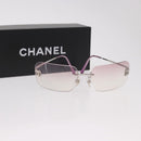 CHANEL COCO Mark Rimless Sunglasses Metal Purple Silver CC Auth 190524M-12