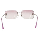 CHANEL COCO Mark Rimless Sunglasses Metal Purple Silver CC Auth 190524M-2
