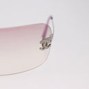 CHANEL COCO Mark Rimless Sunglasses Metal Purple Silver CC Auth 190524M-6