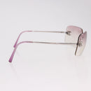 CHANEL COCO Mark Rimless Sunglasses Metal Purple Silver CC Auth 190524M-7