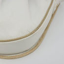CELINE Horse Carriage Shoulder Bag Leather White Gold Auth 190525A-14