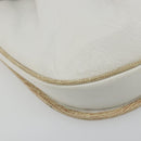 CELINE Horse Carriage Shoulder Bag Leather White Gold Auth 190525A-15