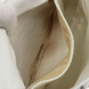 CELINE Horse Carriage Shoulder Bag Leather White Gold Auth 190525A-11
