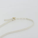 CELINE Horse Carriage Shoulder Bag Leather White Gold Auth 190525A-8