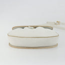 CELINE Horse Carriage Shoulder Bag Leather White Gold Auth 190525A-5