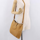 HERMES Rodeo Shoulder Bag Taurillon Leather Beige Gold Auth 190526-24