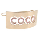 CHANEL COCO Valletta Hair Clip Metal Gold Tone CC Auth 190529M-1