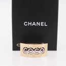 CHANEL COCO Valletta Hair Clip Metal Gold Tone CC Auth 190529M-10