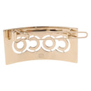 CHANEL COCO Valletta Hair Clip Metal Gold Tone CC Auth 190529M-3
