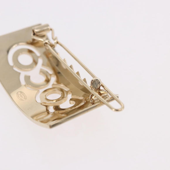 CHANEL COCO Valletta Hair Clip Metal Gold Tone CC Auth 190529M