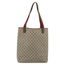 GUCCI GG Supreme Web Sherry Line Tote Bag PVC Beige Gold 39 002 4487 Auth 190532-2