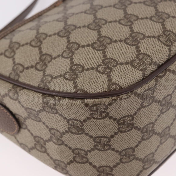 GUCCI GG Supreme Web Sherry Line Bag PVC Beige Gold 89 02 077 Auth 190534