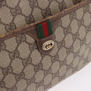 GUCCI GG Supreme Web Sherry Line Bag PVC Beige Gold 89 02 077 Auth 190534-16