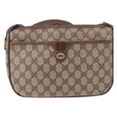 GUCCI GG Supreme Web Sherry Line Bag PVC Beige Gold 89 02 077 Auth 190534-2