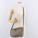 GUCCI GG Supreme Web Sherry Line Bag PVC Beige Gold 89 02 077 Auth 190534-26
