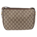GUCCI GG Supreme Web Sherry Line Bag PVC Beige Gold 89 02 077 Auth 190534-3