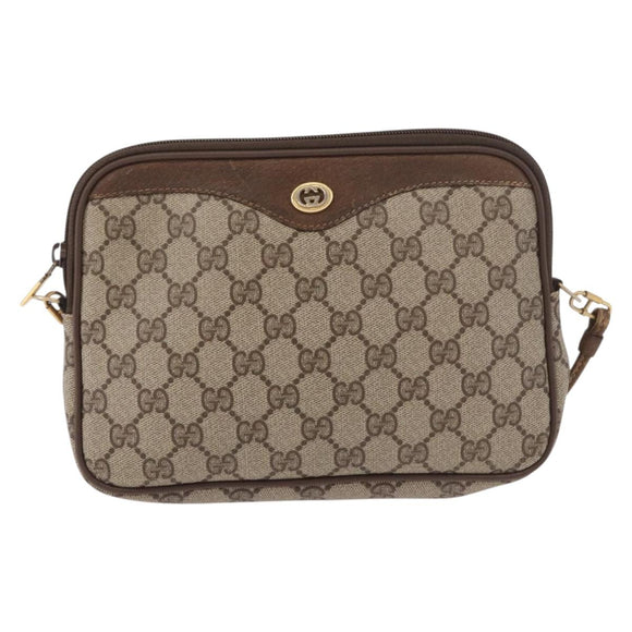 GUCCI GG Supreme Shoulder Bag PVC Beige Gold 56 02 068 Auth 190535
