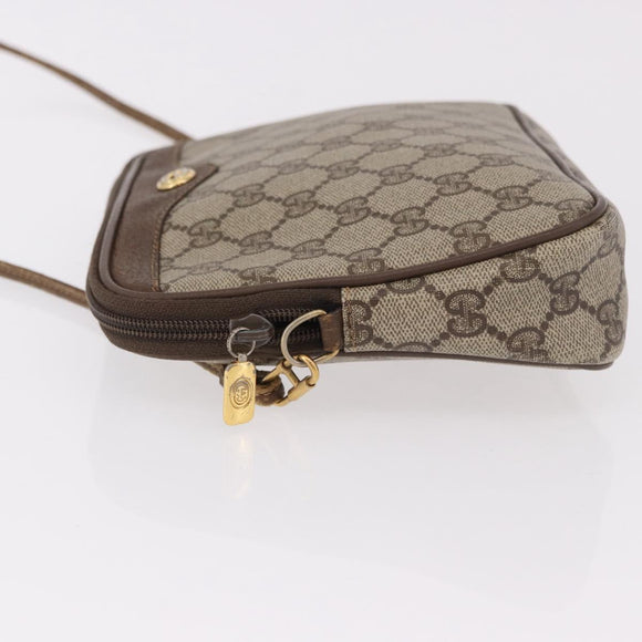 GUCCI GG Supreme Shoulder Bag PVC Beige Gold 56 02 068 Auth 190535
