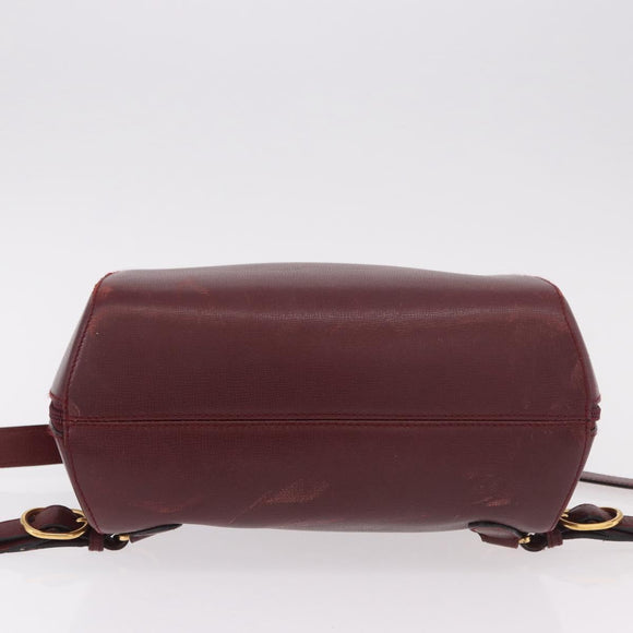 CARTIER Must Line Backpack Bordeaux Gold Auth 190550