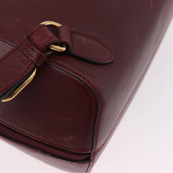 CARTIER Must Line Backpack Bordeaux Gold Auth 190550