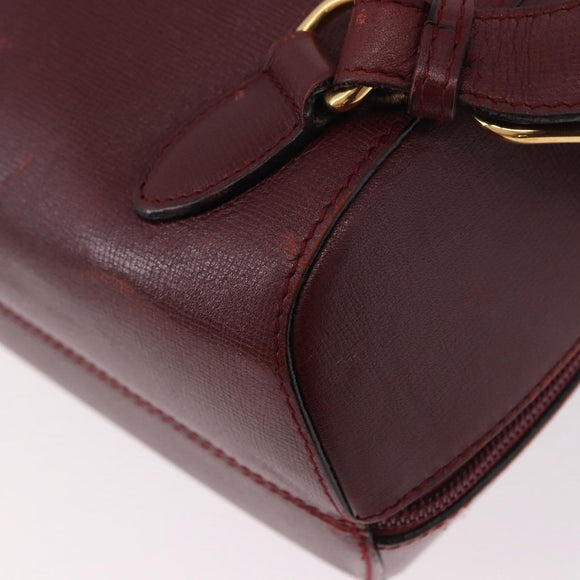 CARTIER Must Line Backpack Bordeaux Gold Auth 190550