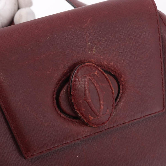 CARTIER Must Line Backpack Bordeaux Gold Auth 190550