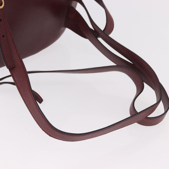 CARTIER Must Line Backpack Bordeaux Gold Auth 190550