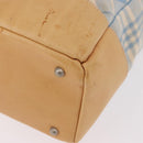 BURBERRY Nova Check Tote Bag Canvas Light Blue Beige Auth 190551-16