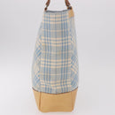 BURBERRY Nova Check Tote Bag Canvas Light Blue Beige Auth 190551-7