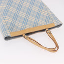 BURBERRY Nova Check Tote Bag Canvas Light Blue Beige Auth 190551-8