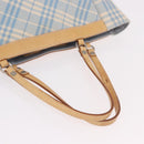 BURBERRY Nova Check Tote Bag Canvas Light Blue Beige Auth 190551-9