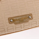 BALENCIAGA Boston Bag Canvas Beige Silver Auth 190552-17