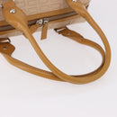 BALENCIAGA Boston Bag Canvas Beige Silver Auth 190552-7