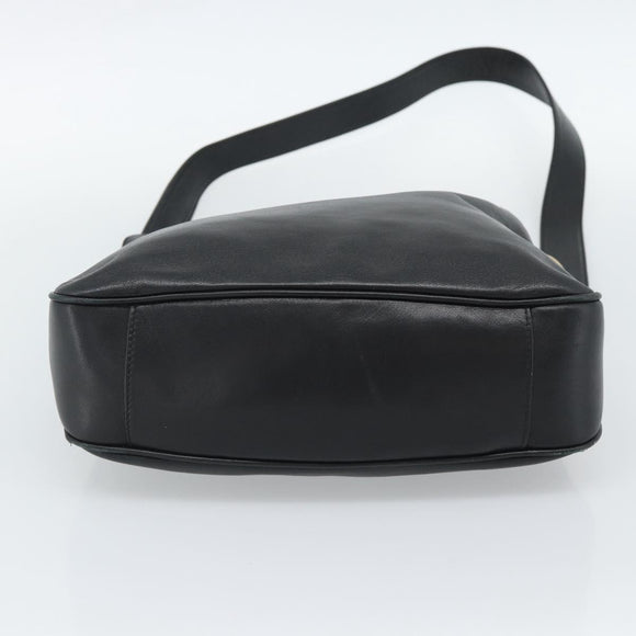 GUCCI Bamboo Hand Bag Leather 2way Black Gold 001 1705 Auth 190553